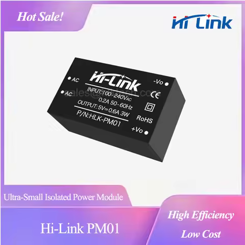 10PCS HLK-PM01 PM03 PM09 PM12 PM15 PM24 AC-DC Power Module 3W Isolated 3.3V/5V/9V/12V/15V/24V Output