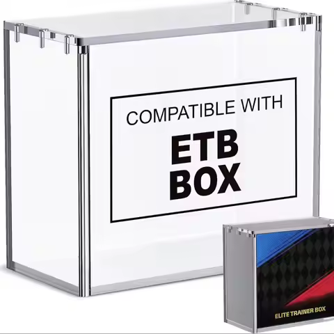 Elite Trainer Box Acrylic Display Case Stackable 5mm Ultra Thick Acrylic with N52 Strong Magnets ETB