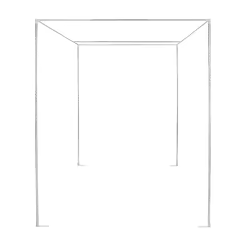 2x2m Stainless Steel Canopy Mosquito Net Support Frame, Silver Spiral Embossed Pipe 21mm Stand 15mm