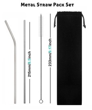 [304 Stainless Steel] Reusable Straws Gift Drinking Straw Set Eco Friendly Metal  Door Gifts