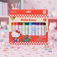 MINISO Hello Kitty Retro Diner Collection 12-Color Coloring Marker Set