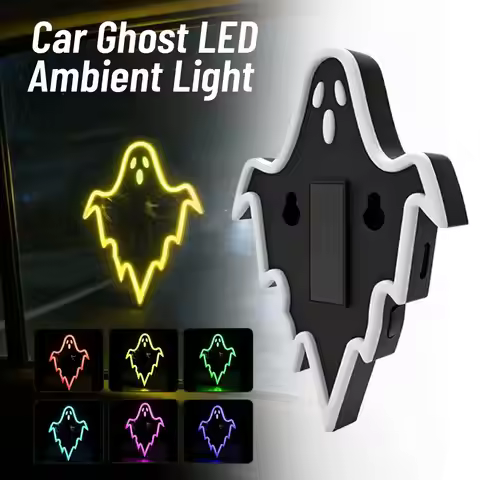 Halloween Devil's Eye Solar Ghost Car LED Decor Car Lights, Wireless Decorative Lights, 7 Mode Vehic