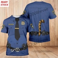 Judy Hopps Costume 3D T-shirt, Zootopia Police Short Sleeve, Judy Hopps Cosplay Halloween 3D T-shirt
