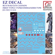 [EZ DECAL] CSTM24  [1] HG 1/14RCX-76-02 GUN CANNON FIRST TYPE / C TYPE / COMMONDEER TYPE  [HG FREE S