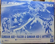 特價 Gundam HG Gundam AGE-1 RAZOR & AGE-2 ARTIMES Set Gundam EXA LOG Unknown Soldiers 1/144 Gundam Pre