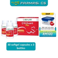 Bio-Life Q10-Guard Plus 30s x 3 Bottles (TRIPLE) EXP:07/2026 [ Biolife CoQ10 Co-Q10 q10 guard Farmas