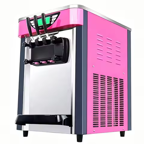 28L/H anassonic Compressor Ice Cream Maker 3Flavors Ice Cream Making Machine 4 Nozzles LCD Pannel