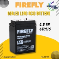 ✁FIREFLY Rechargeable Sealed Lead Acid Battery 4.5Ah/6v FELB6/4.5