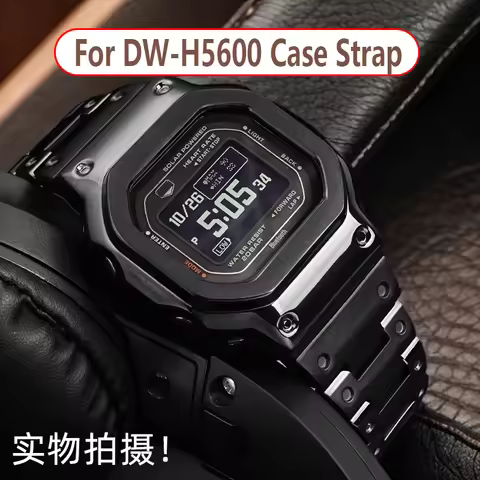 Modified Solid Stainless Steel Strap Bezel For Casio DW-H5600 Bluetooth Heart Rate DWH5600 Set Men W