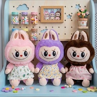 ​ Labubu Doll Wearing A Cute Floral Dress Soft And Fluffy Fur Available In 3 Colors Collectibles/Roo