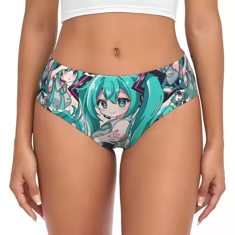 Custom Women Comics H-Hatsuned M-Mikus Panties Underwear Female Breathable Manga Briefs Underpants