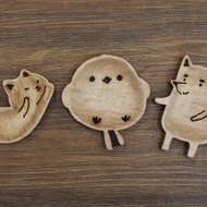 原木小盤子 收納盤 淺盤 造型動物 木盤 手工雕刻 狐狸盤 擺飾