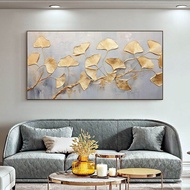lukisan daun emas abstrak modern lukisan aesthetic teksture minimalis lukisan gold leaf abstrak abs