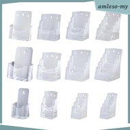 [AmlesoMY] Acrylic Brochure Holder Flyer Holder Rack Transparent Table Stand Display Stand for Magaz
