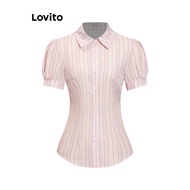 Genuine Pass [Lovito] | LOVITO PINK PREPPY | Waist-cinching shirt | Meikofuku