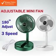 Adjustable Mini Fan–Portable USB Rechargeable Desk Fan for Home, Office & Travel Use | 3-Speed Cooli