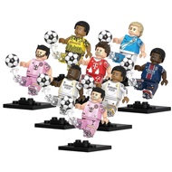 Football Action Figures Messi Haaland Mbappé Dembélé Vinicius Jobe Bellingham Building Block Collect