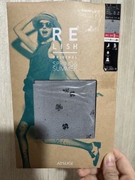 全新 Atsugi RELISH 黑色閃花絲襪