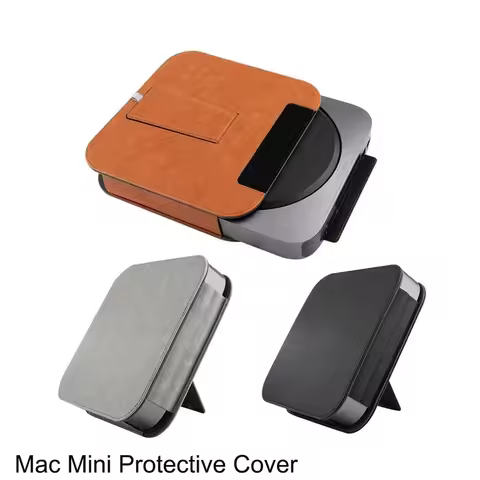 Protective Cover Case For Apple Mac mini case M1 M2 pro stand PU Leather Shin Sleeve Shockproof Stan
