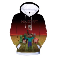 Minecrafts Boys Girls Long Sleeve Hooded Sweater Hoodies Cotton Game Character Digital Color Printing Anime Hoodie 8033 Kids Clothing Autumn Winter Casual Loose Sport Pullover Tops