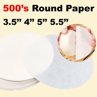 500's Round Parchment Paper Steamer Paper Kertas Mahjong Bulat Baking Paper Kertas Loyang Air Fryer 烘焙用纸 蒸包纸 馒头纸 包子垫 麻将纸