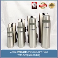 100% Original Zebra SUS304 Prima II Vacuum Flask with Carry & Keep Warm Bag Zebra Vacuum Flask