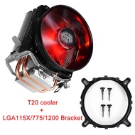 Cooler Master RR-T2V1-20FK 2ท่อความร้อน CPU Cooler สำหรับ Intel 775 115X 2011 AMD AM4 T20หม้อน้ำซีพียู95.5มม. พัดลมระบายความร้อน LED เงียบ