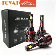 TCYATO V6 three-copper tube car headlights, 80W high-power H4, H7, H11 LED, 6000K white light Lampu 