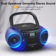 CD and Cassette Player Combo CD Player Portable Bluetooth Boombox AM/FM Radio Stereo Sound with Remote ControlTape Recording AC/Battery Powered Headphone JackLCD Display for Home Gift