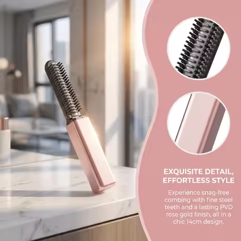 Mini Straight Bangs Comb Hair Comb Wireless Charging Portable Curling Iron Portable Styling Electric