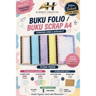 BUKU FOLIO / BUKU SCRAP A4 |30 Sheets|White| Colors