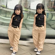TROUSER PANTS AND TANK TOP TERNO FOR KIDSMEDIUM 3-5 Y/O)(LARGE:6-8 Y/O ITEM