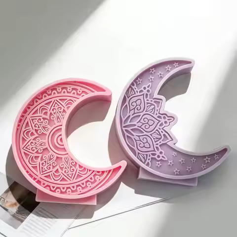 DIY Islam Eid Mubarak Ramadan Silicone Mold Moon Series Aroma Candle Plaster Resin Molds Ramadan Dec