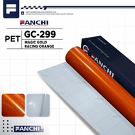 50Cm Sticker FANCHI GC299 GC-299 PET Magic Gold Racing Orange half meter