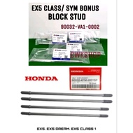 ORIGINAL EX5 DREAM WAVE100 /EX5 CLASS1 SYM E BONUS SHAFT BATANG 4 HEAD TIANG BLOCK BOLT STUD (4pcs)