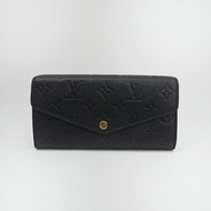 LV 黑牛皮Sarah 16卡信封長夾