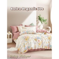 Bedcover set Sutra Organic Serat Bamboo 60s / sprei silk sutra organic motif / sprei sutra kingkoil 
