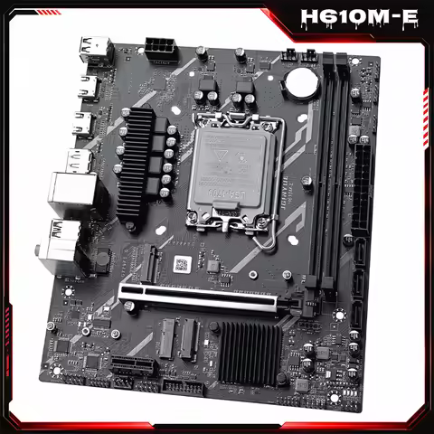 JGINYUE H610M-E M-ATX Motherboard Intel H610 LGA1700 Support 12Th 13Th 14Th Gen Processor Dual Chann