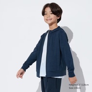 jastip kids jaket airism mesh hoodie uv protection sport anak uniqlo - navy69 130cm