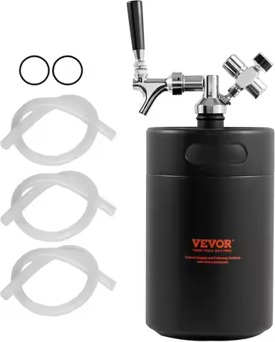 Beer Growler Tap System, 170Oz 5L Mini Keg, 304 Stainless Steel Pressurized Beer Growler, Keg Growle