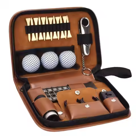 Golf Tools Case Golf Accessories Organizer Bag Faux Leather Large Capacity Golf Ball Tee Rangefinder