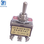 [Gazechimp] Heavy Duty 6Pin 3PDT 3Position on/Off/on Momentary Toggle Switch  250V/15A