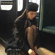 FOREVERGO Autumn Winter Womens Wool Felt Beret Hard Top Pillbox Hat Retro Vintage Trendy For Party W