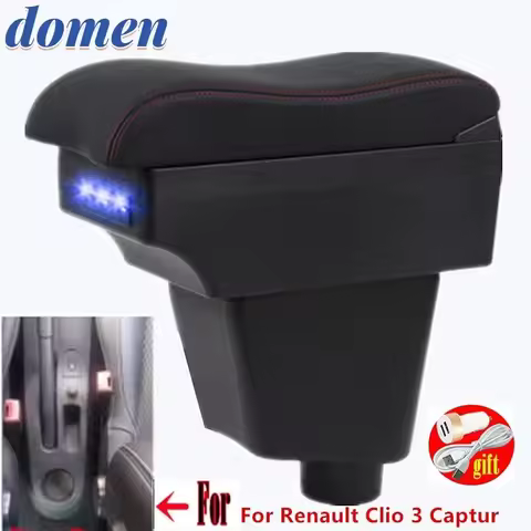 For Renault Clio 3 Captur Armrest Box Central Store Content For Renault Clio Armres Box With USB Int
