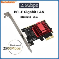 Kebidumei 2.5G PCI-E To RJ45 RTL8125B Chip Gigabit Ethernet PCI Express Network d 2500Mbps 2.5Gbps F