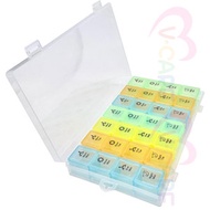 和泰 - 方形一星期七日四餐藥盒 便攜 迷你 分裝 旅行 藥物收納 (英文版)