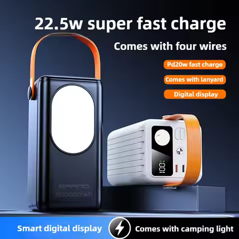 80000mAh Large Capacity Digital Display 22.5W Fast Charging Power Bank for Samsung IPhone Xiaomi Hua