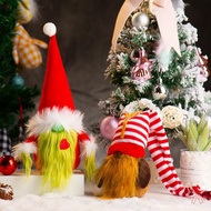 Christmas Decoration Rudolph Figure Gnome Doll Grinch Green Plush Ornament for Holiday Display