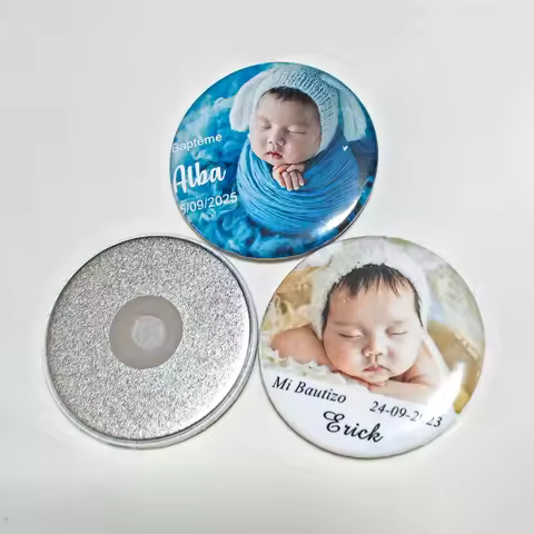 Baby Baptism Souvenir Custom Fridge Magnet Personalized Photo Magnets Christening Gift Birthday Bapt
