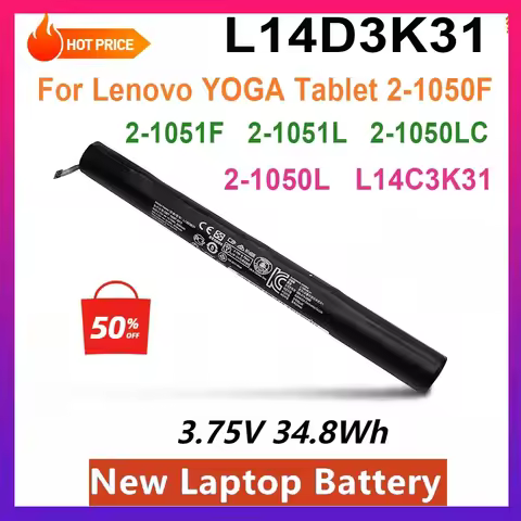 New L14D3K31 High Quality Battery For Lenovo YOGA Tablet 2-1050F 2-1051F 2-1051L 2-1050L 2-1050LC L1
